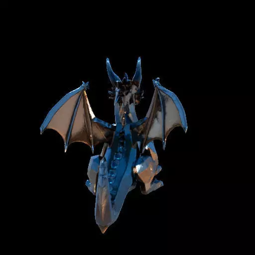 Low Poly Geometric Black Dragon Sculpture 3D print model_11