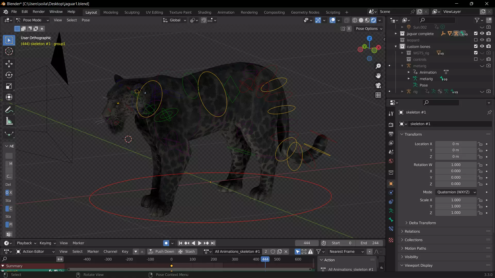 Black panther Jaguar Rigged EEVEE 3d Blender 4K model Free low-poly 3D model_2