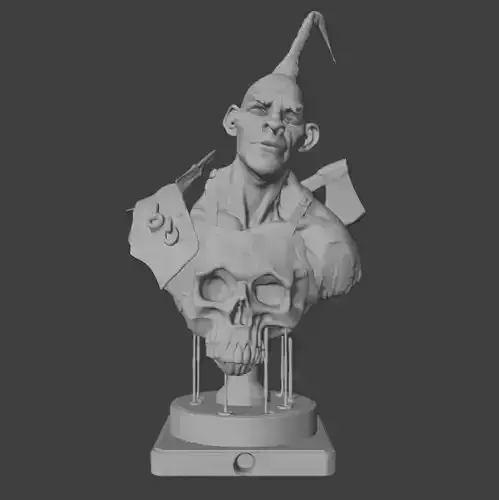 Haunted Skull Figurine - 3D Printable Mini Horror Statue