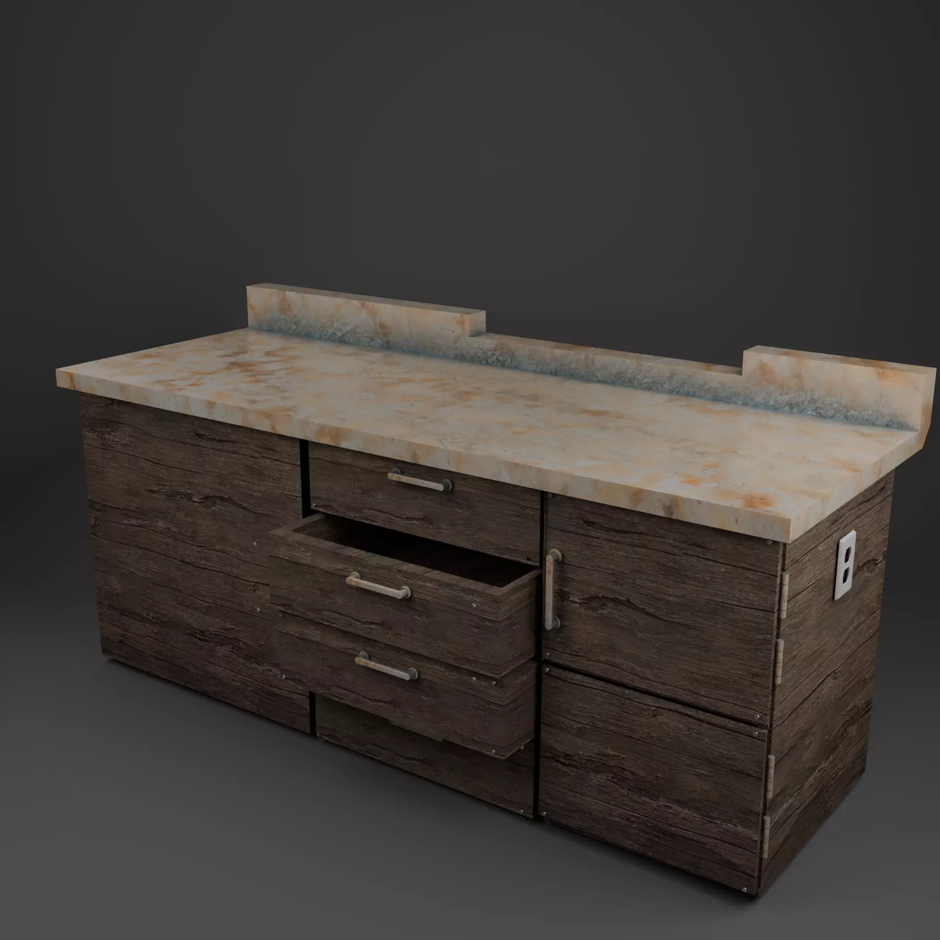 FREE Old Moldy Kitchen Sink Cabinets Free 3D model
