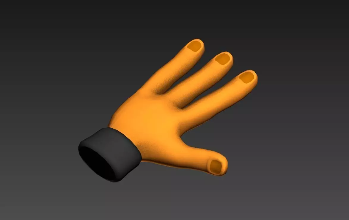 3 Finger Hand Low-poly 3D model_0