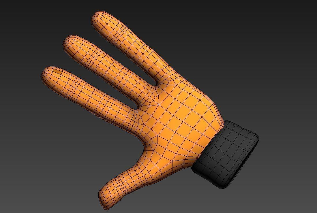 3 Finger Hand Low-poly 3D model_2