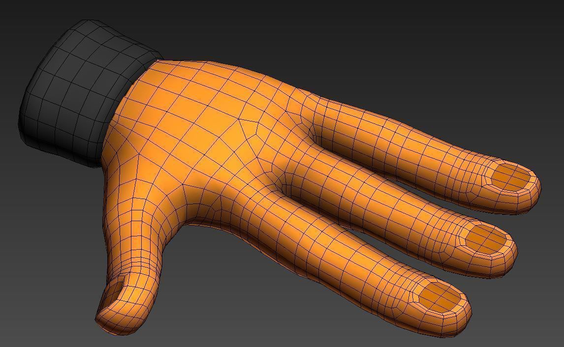3 Finger Hand Low-poly 3D model_4