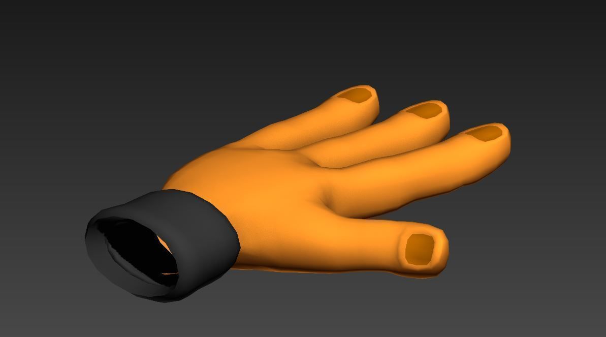 3 Finger Hand Low-poly 3D model_1