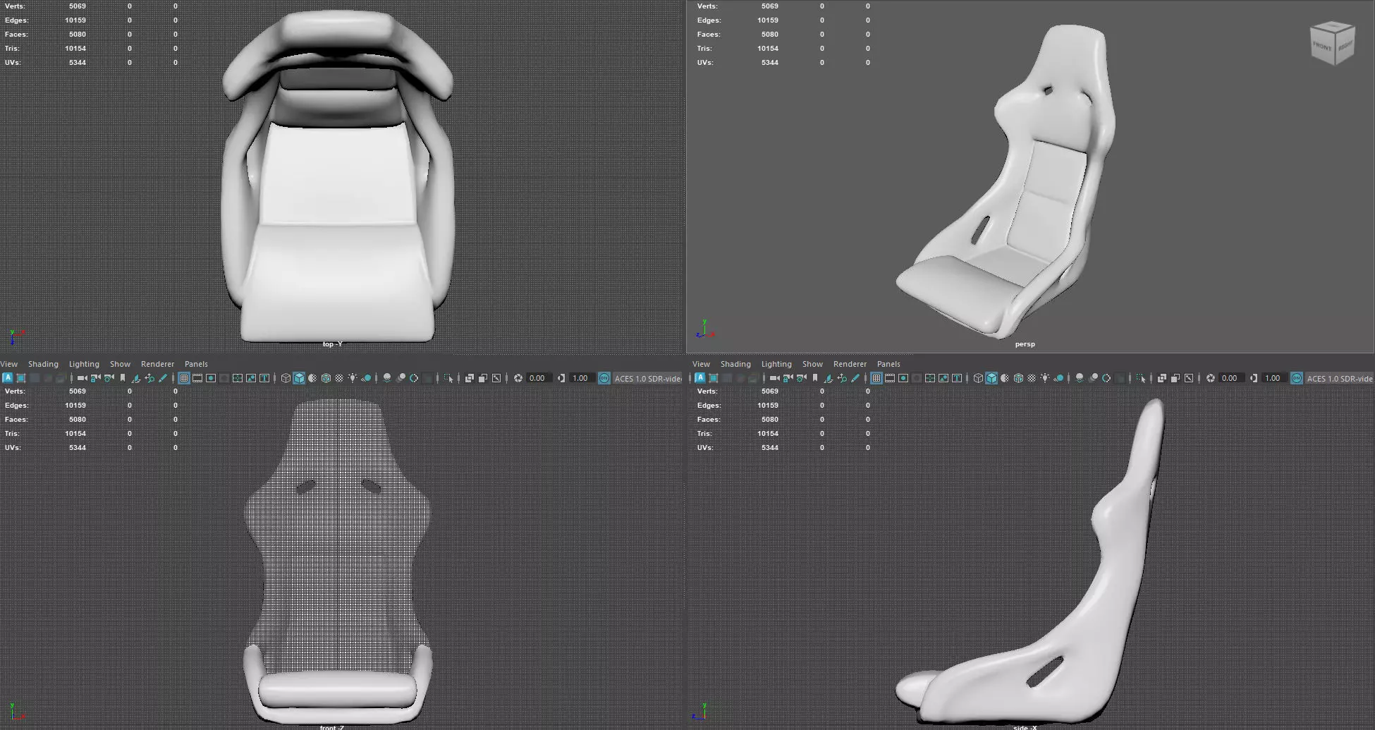 Racing Bucket Seat High-Quality 4K PBR Textures Low-poly 3D model_10