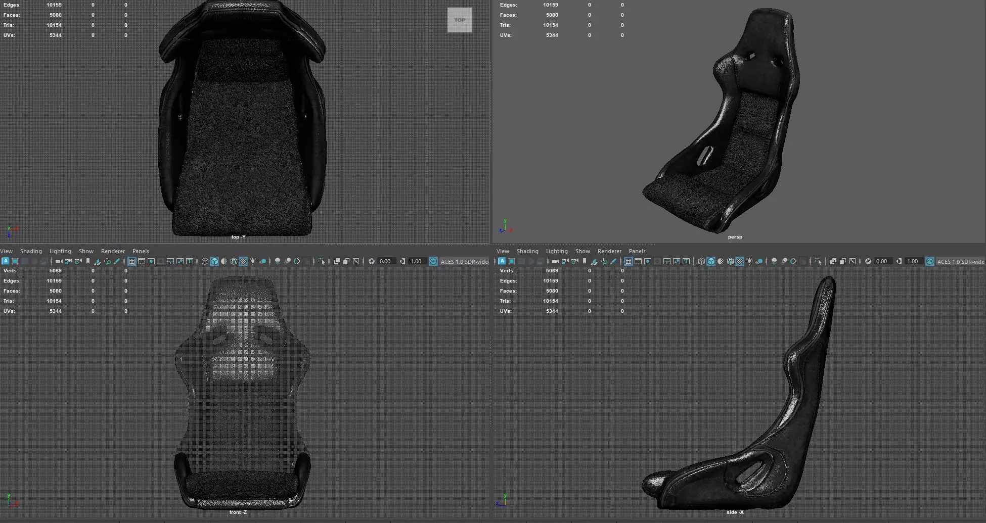 Racing Bucket Seat High-Quality 4K PBR Textures Low-poly 3D model_9