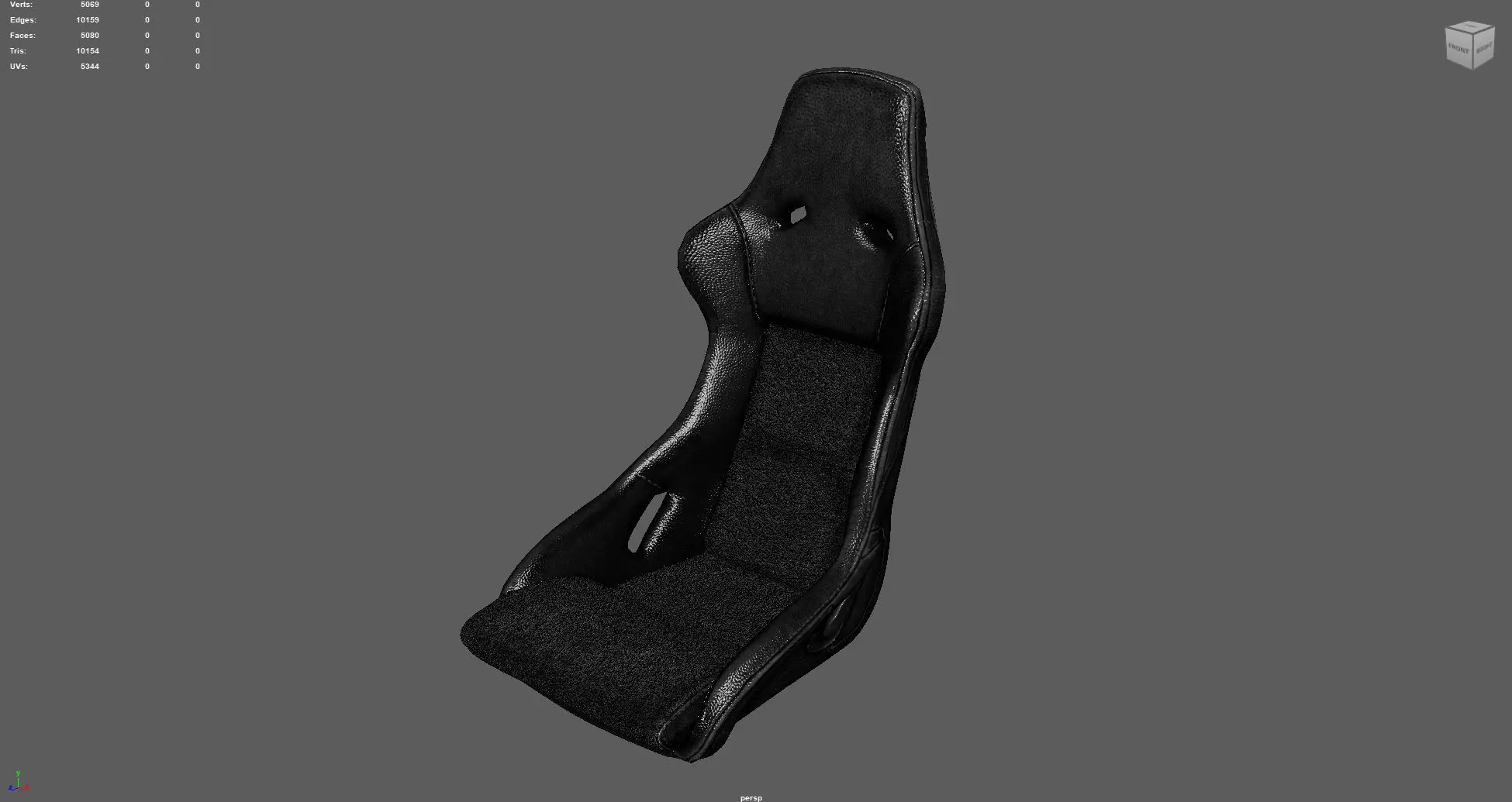 Racing Bucket Seat High-Quality 4K PBR Textures Low-poly 3D model_6