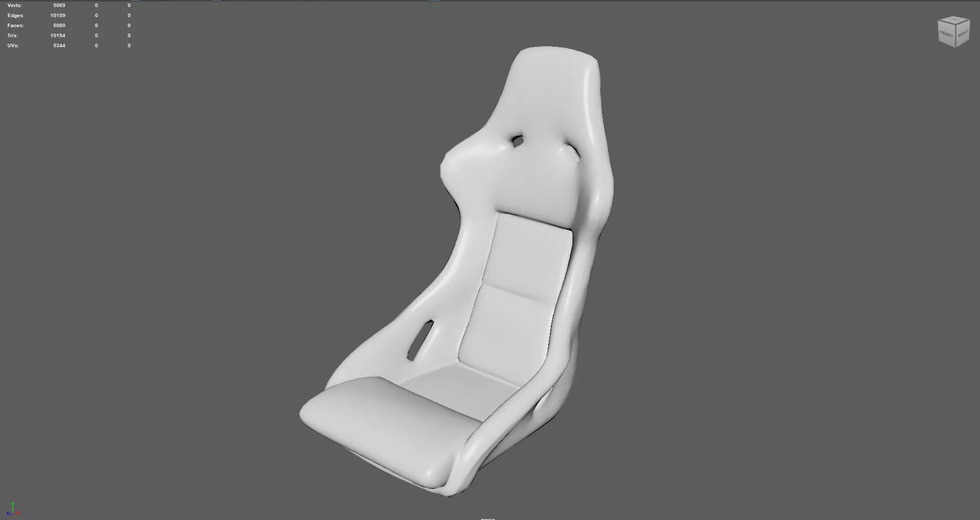 Racing Bucket Seat High-Quality 4K PBR Textures Low-poly 3D model_7