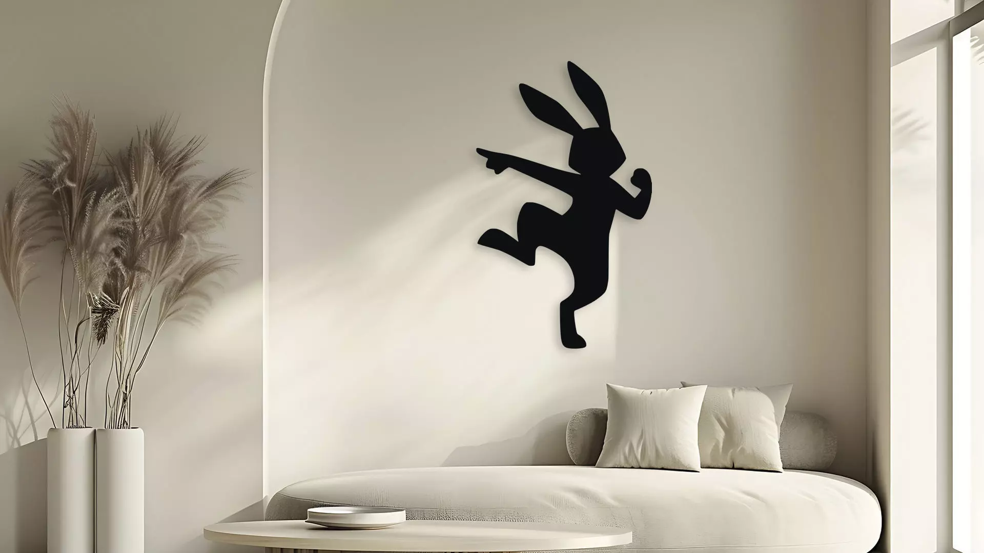 Rabbit Dancing Wall Decor Art 3D model_5