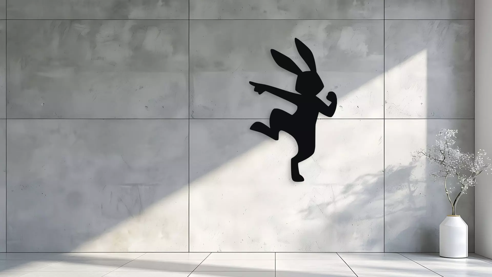 Rabbit Dancing Wall Decor Art 3D model_1