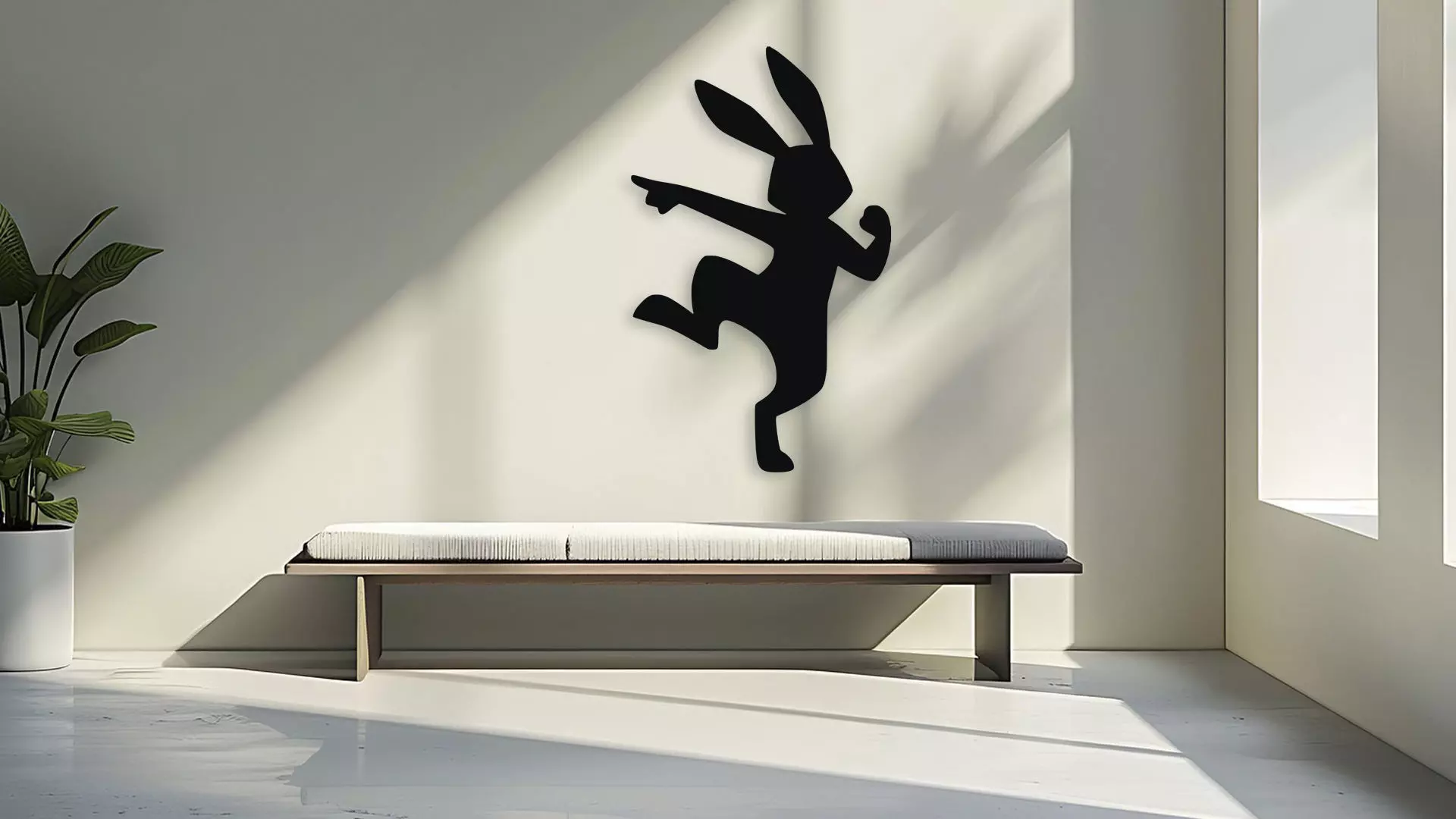 Rabbit Dancing Wall Decor Art 3D model_3