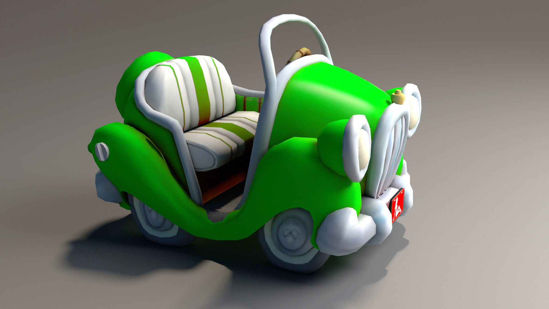 Toon Car Low-poly 3D model_5