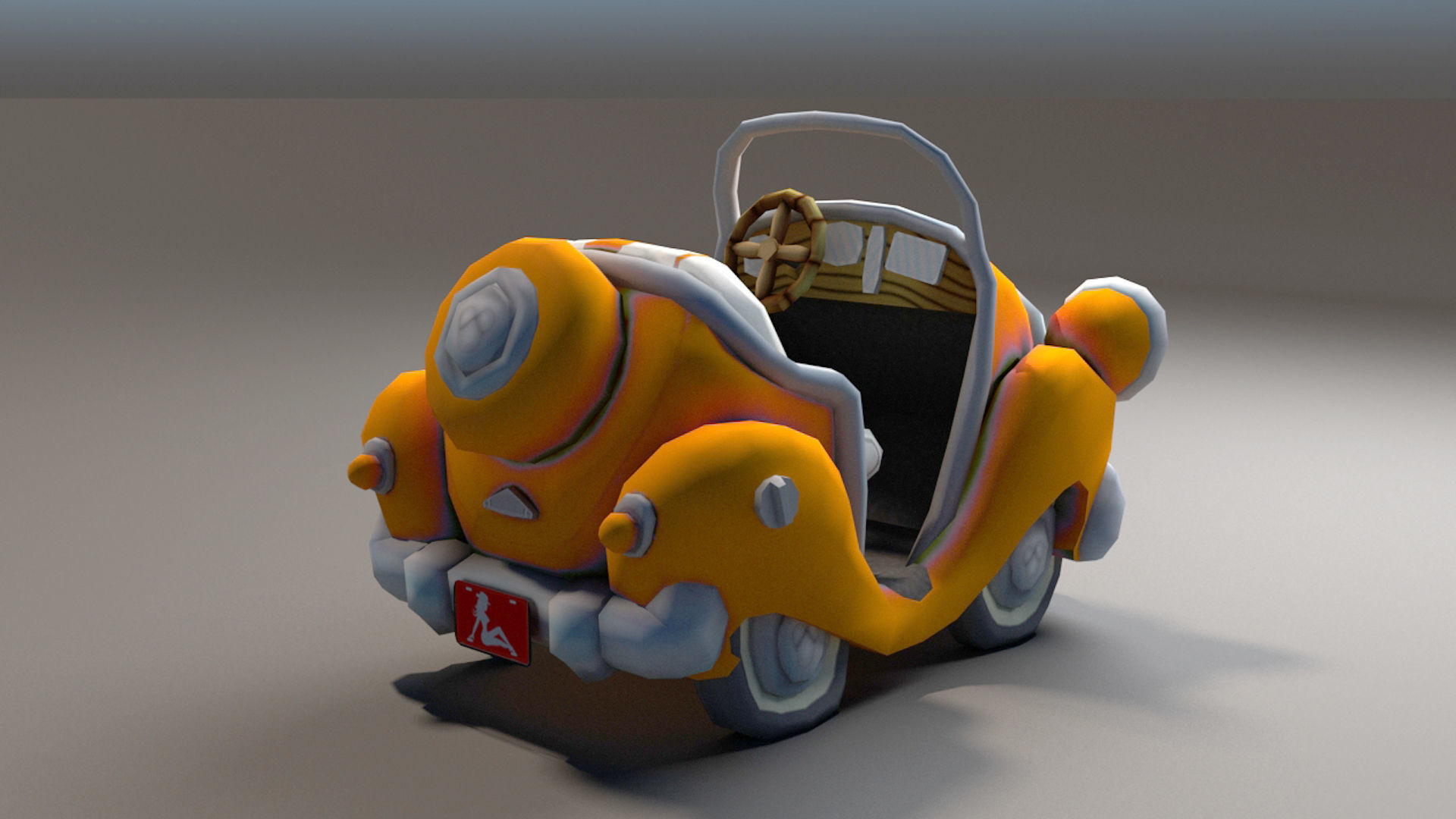 Toon Car Low-poly 3D model_3