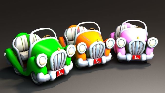 Toon Car Low-poly 3D model