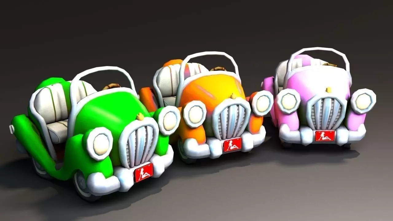 Toon Car Low-poly 3D model_0