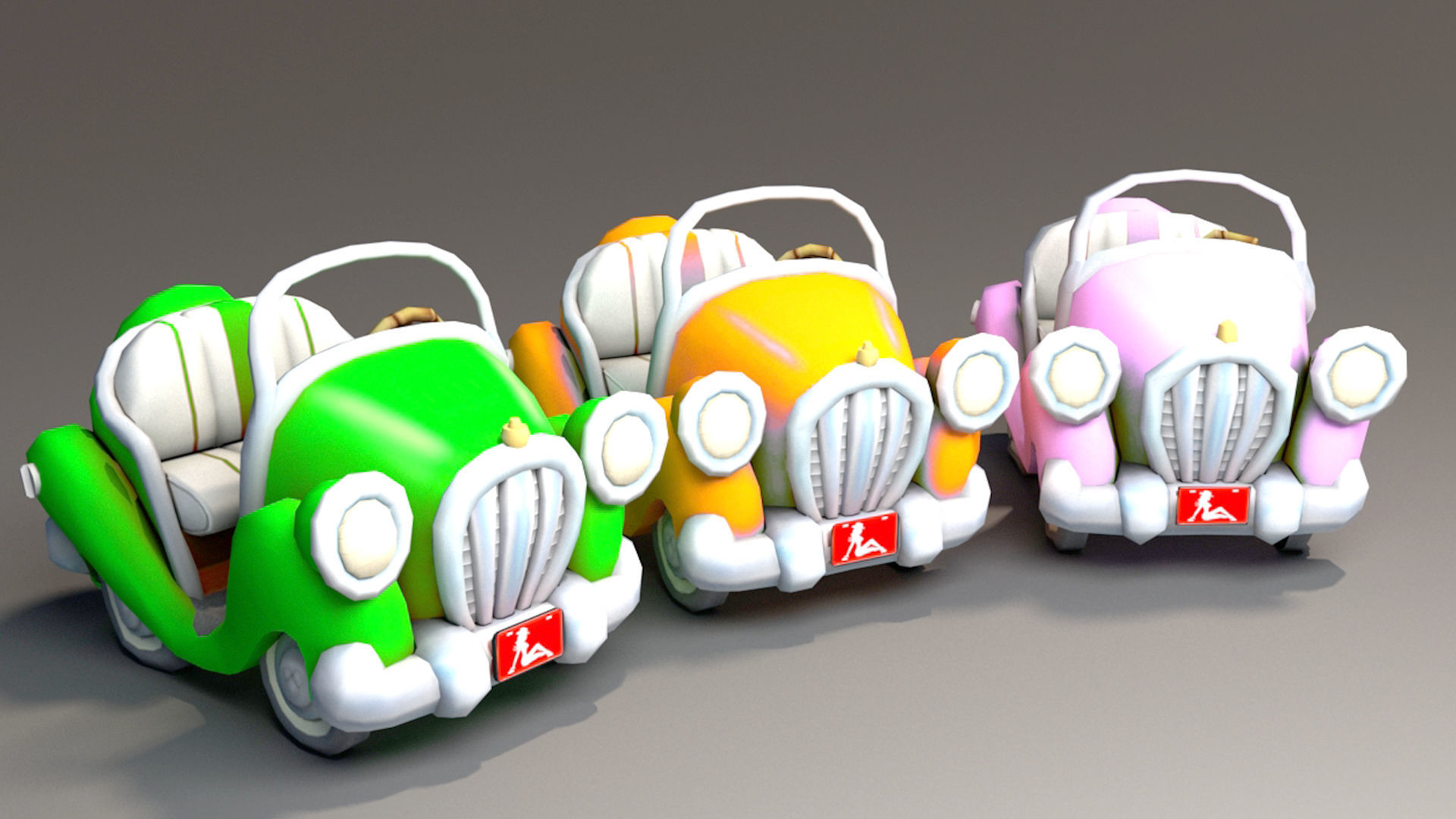 Toon Car Low-poly 3D model_1