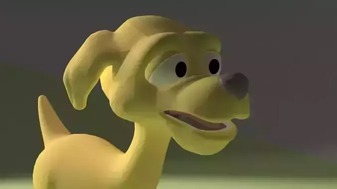 Cartoon Dog Low-poly 3D model