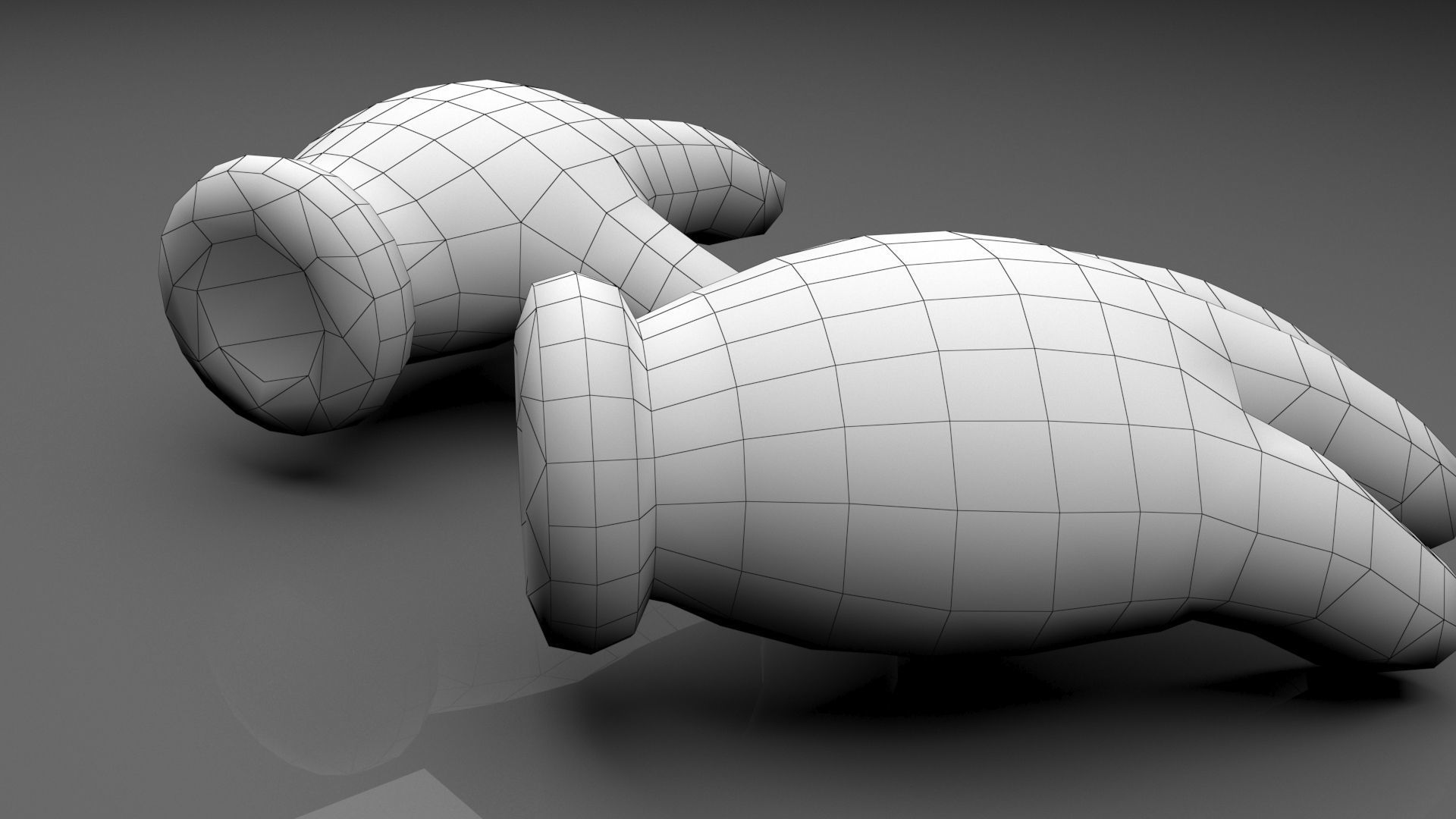 Glove Hands Low-poly 3D model_3