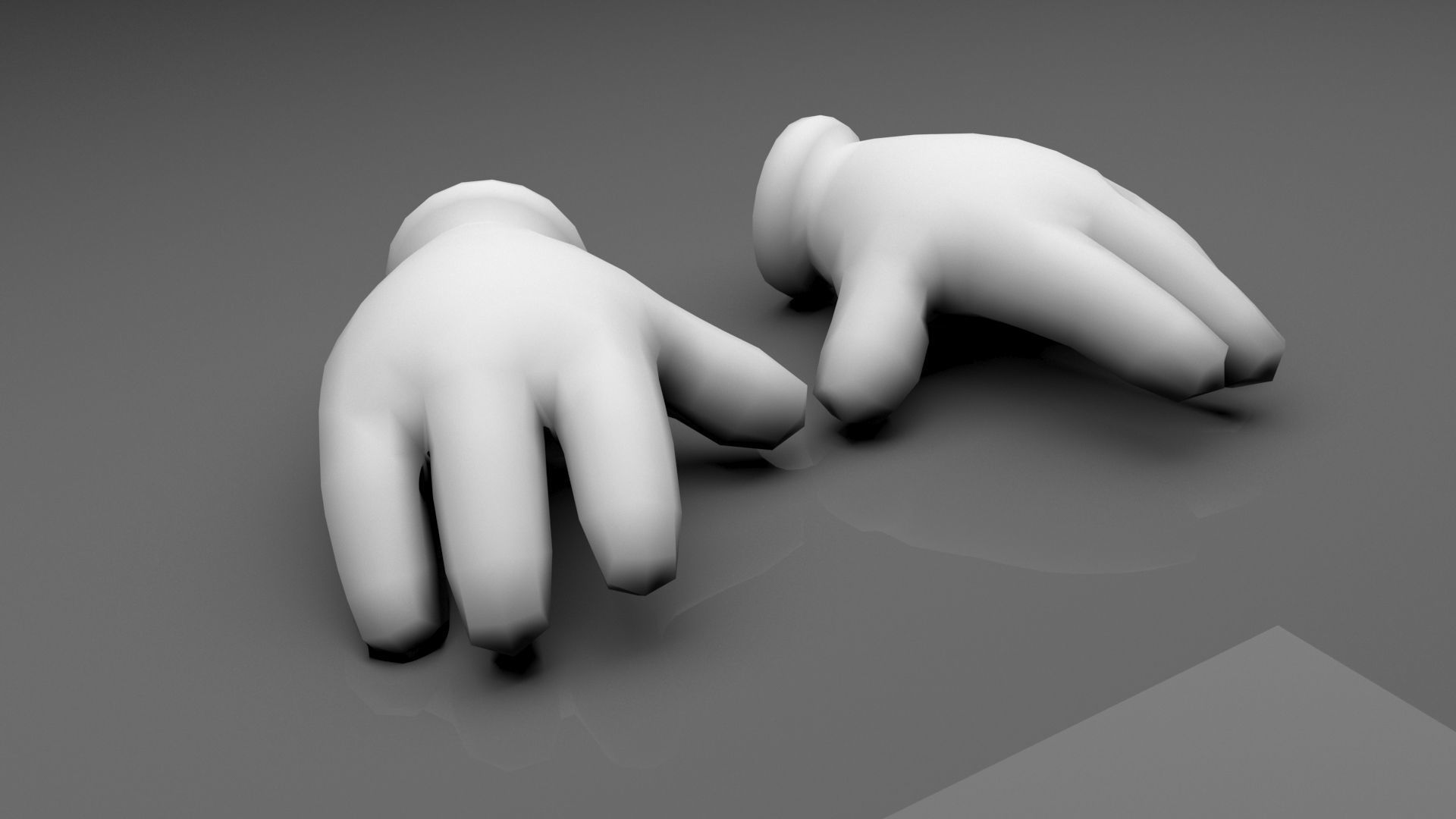Glove Hands Low-poly 3D model_4