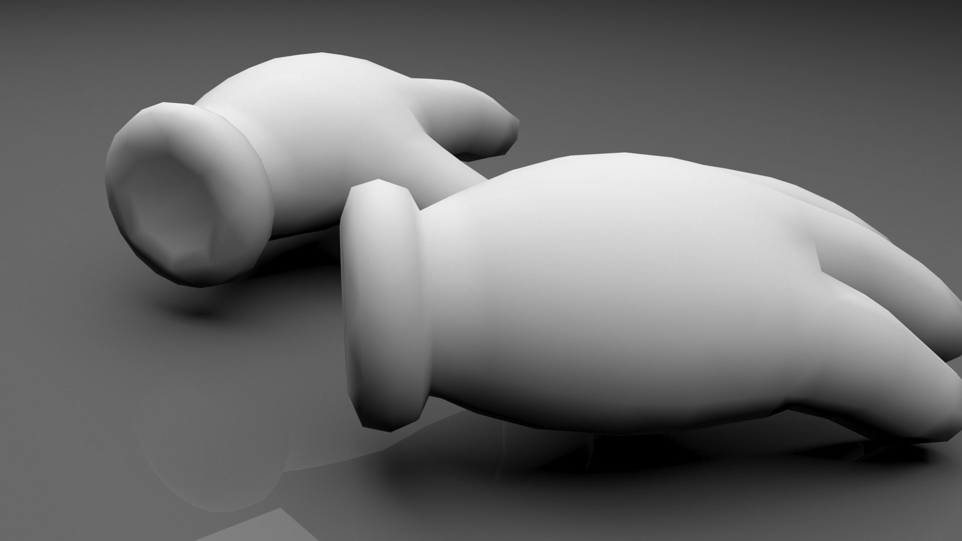 Glove Hands Low-poly 3D model_1