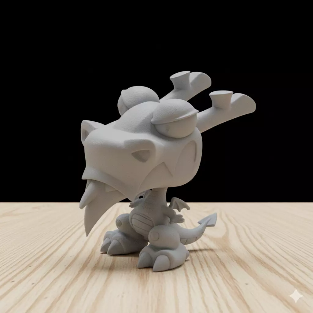 Dragun dorado Dofus and Wakfu STL 3D print model