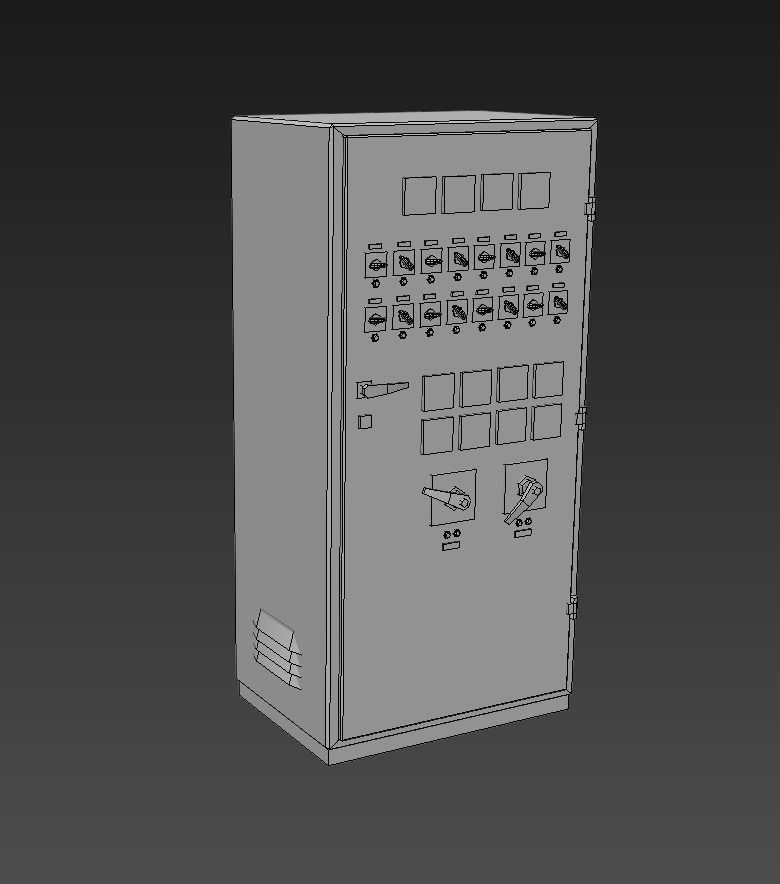 Electrical Panel Low-poly 3D model_2