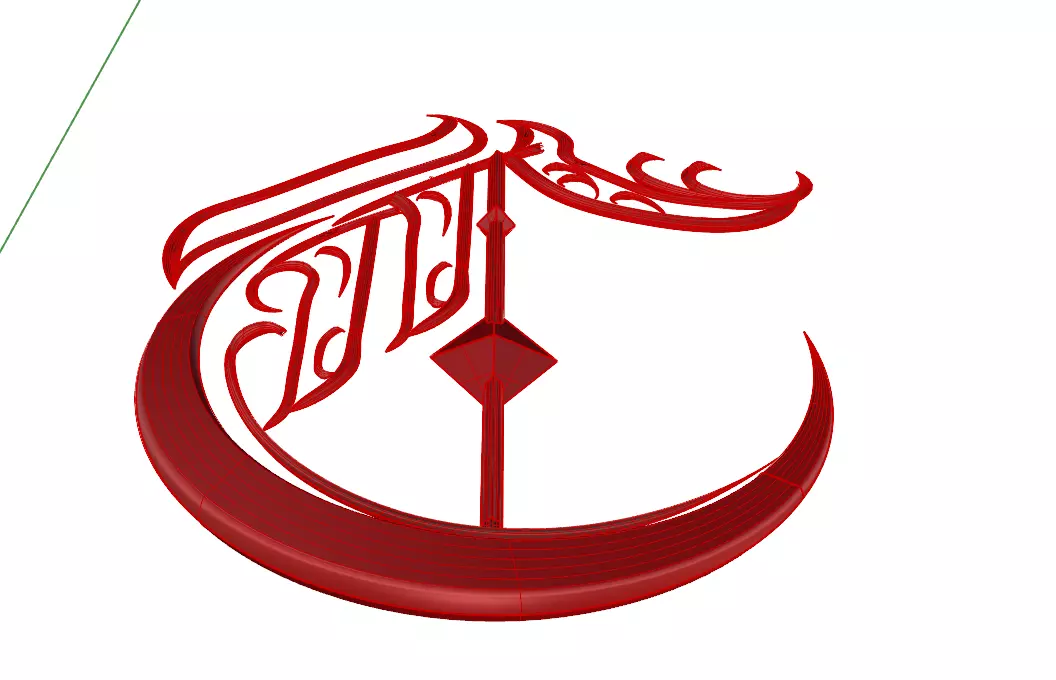 Ornamental Gold Letter C 3D Decorative Monogram 3D print model_2