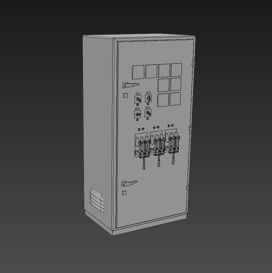 Electrical Panel Low-poly 3D model_2