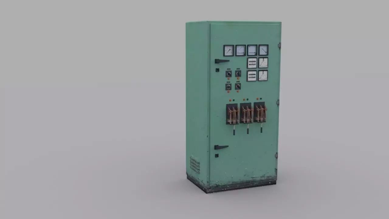 Electrical Panel Low-poly 3D model_0
