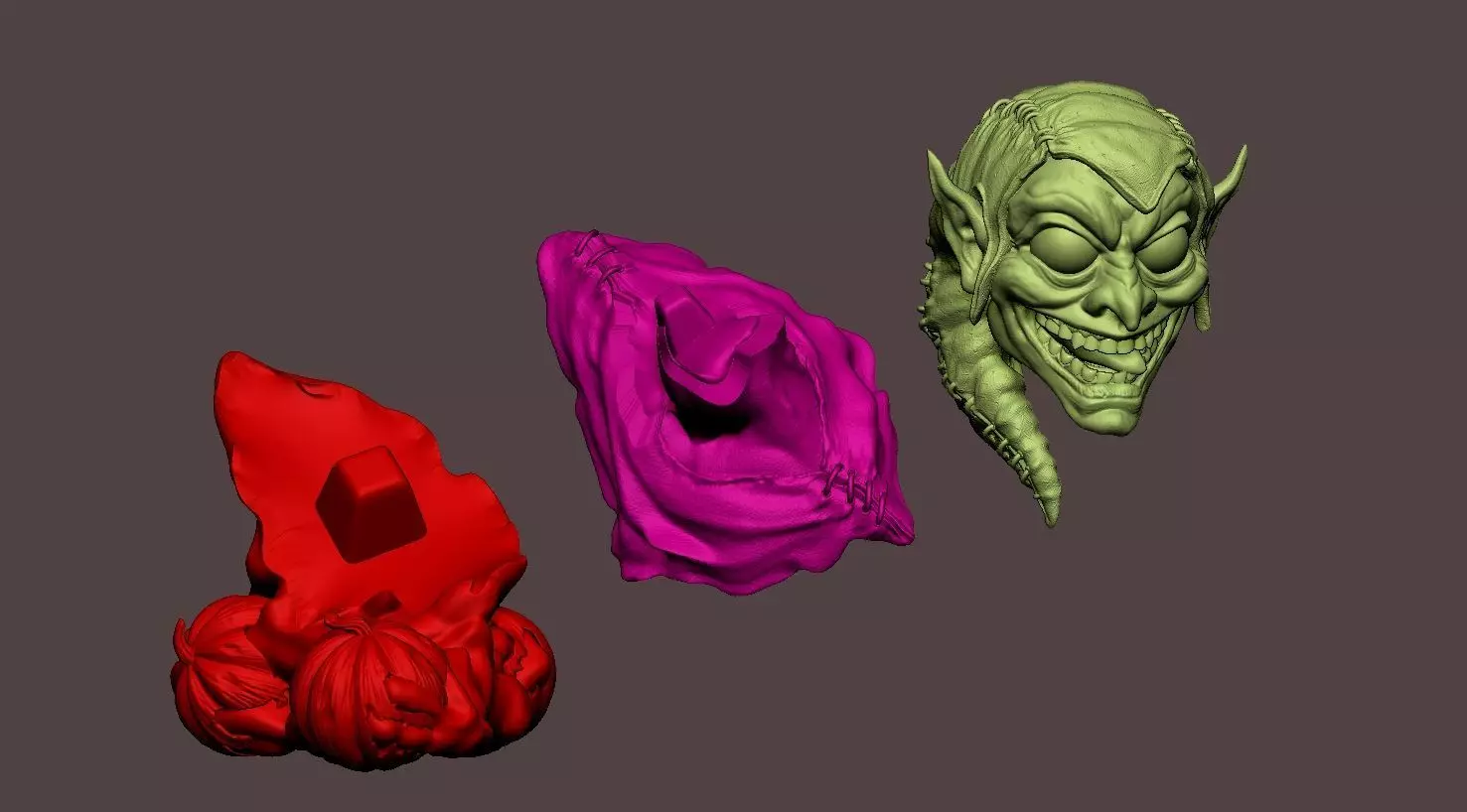 Green Goblin Bust Spider man 3D print model_4