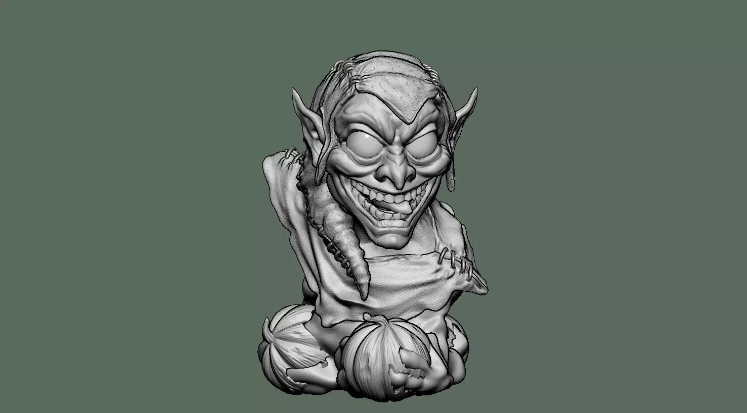 Green Goblin Bust Spider man 3D print model_2