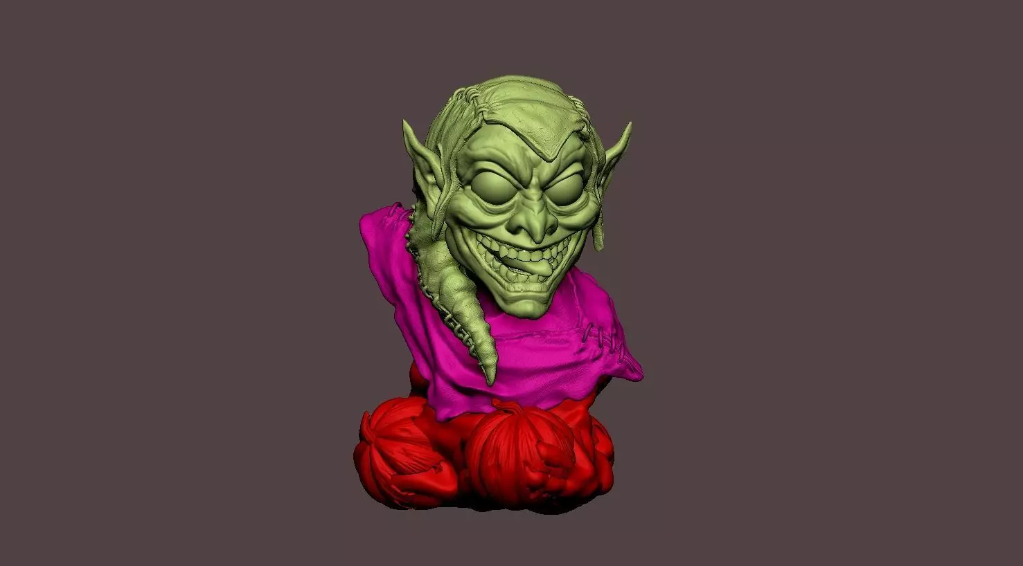 Green Goblin Bust Spider man 3D print model_3