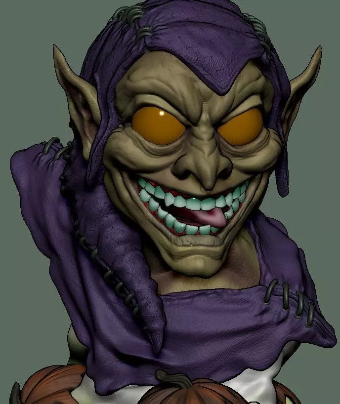 Green Goblin Bust Spider man 3D print model_0