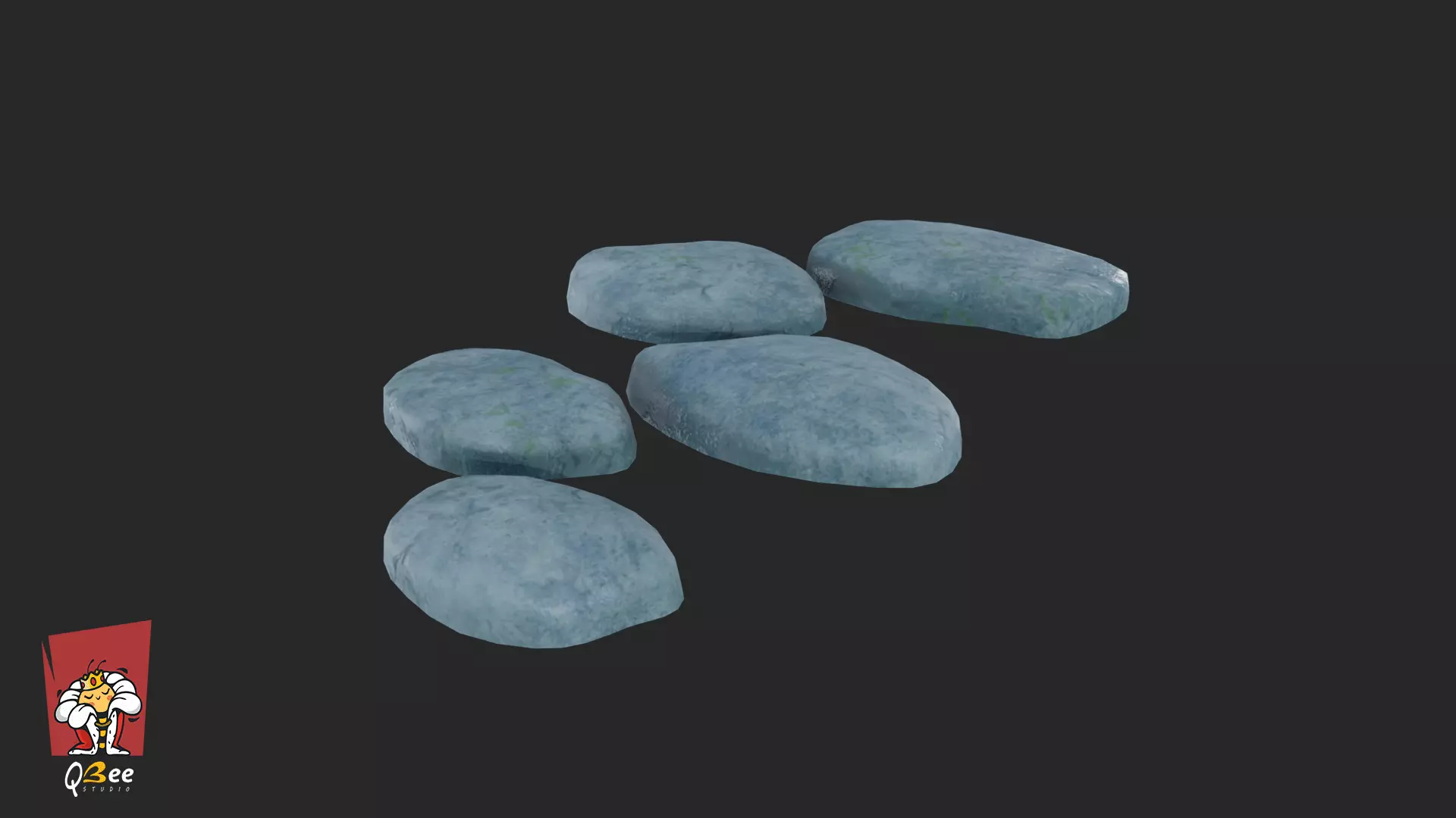 Stylized Floating Stepping Stone Multiple Asset Low-poly 3D model_3