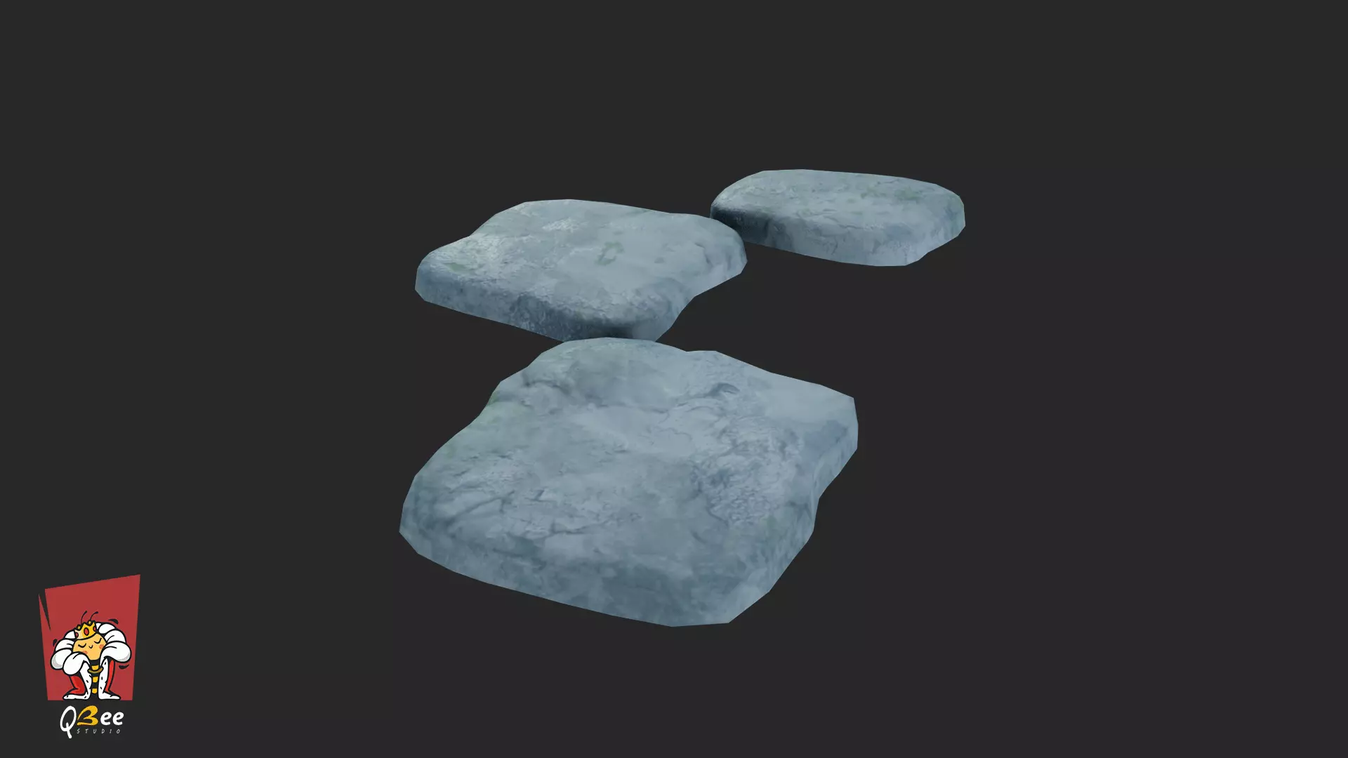 Stylized Floating Stepping Stone Multiple Asset Low-poly 3D model_5