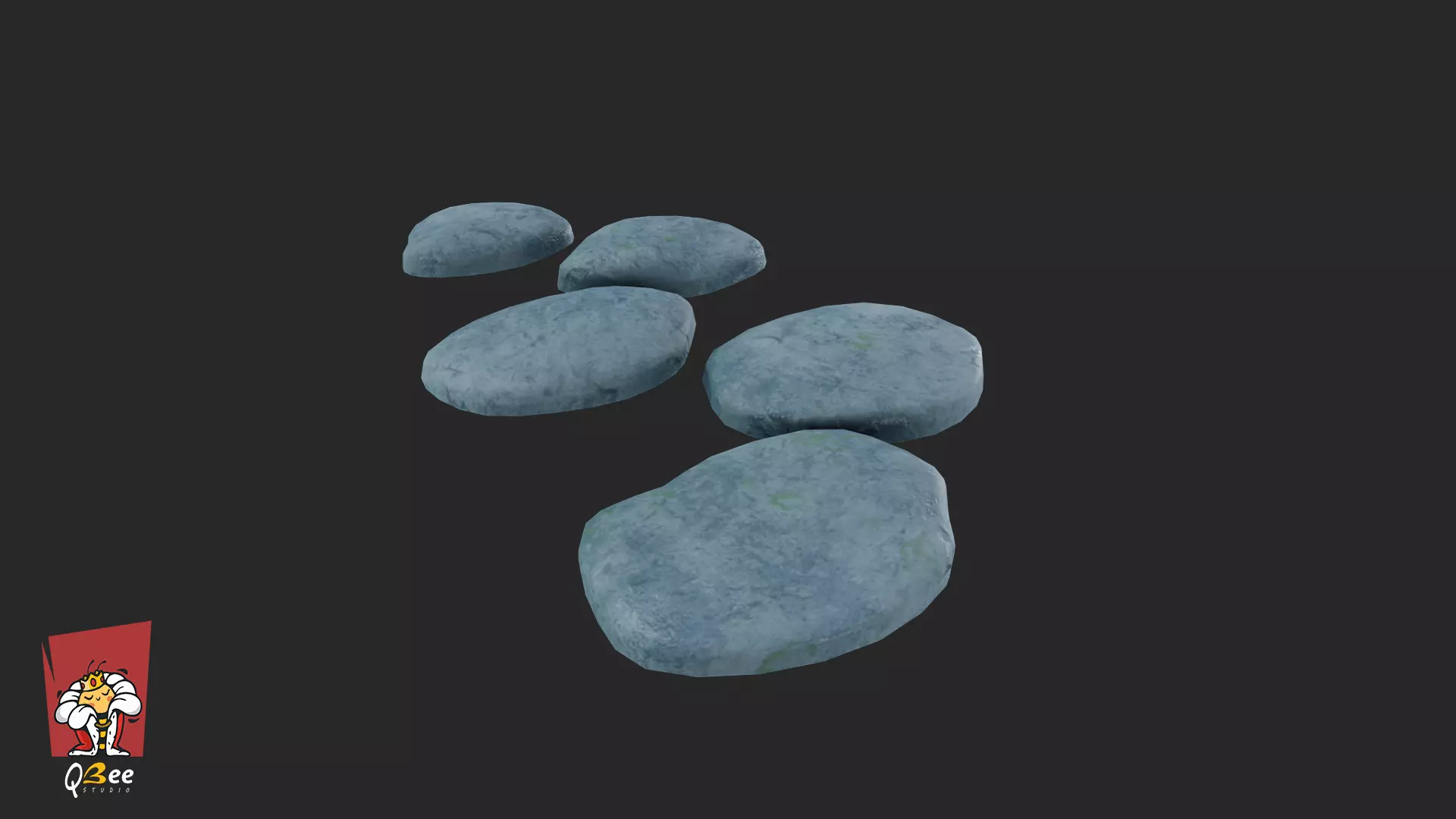 Stylized Floating Stepping Stone Multiple Asset Low-poly 3D model_0