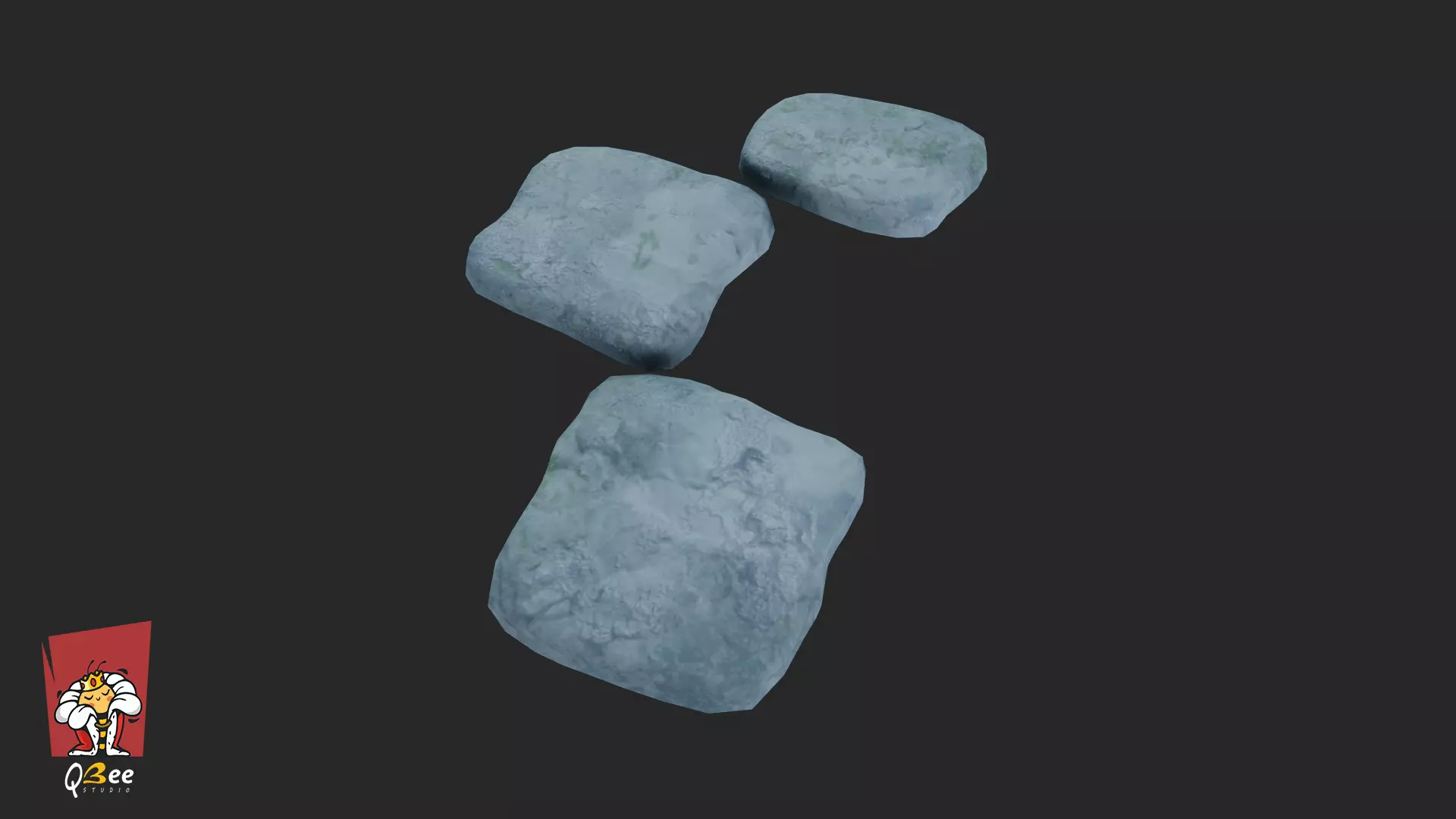 Stylized Floating Stepping Stone Multiple Asset Low-poly 3D model_6