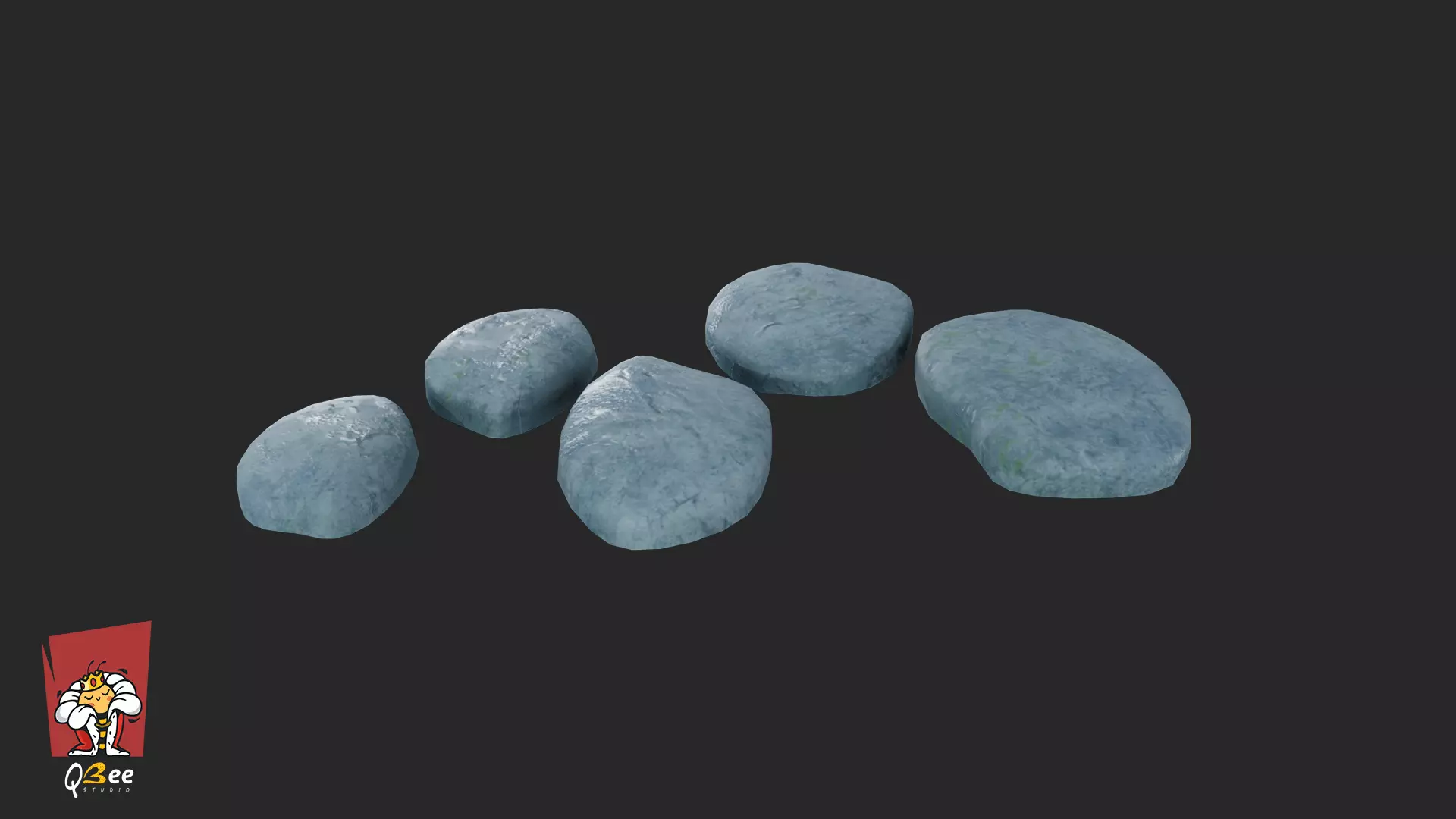 Stylized Floating Stepping Stone Multiple Asset Low-poly 3D model_2