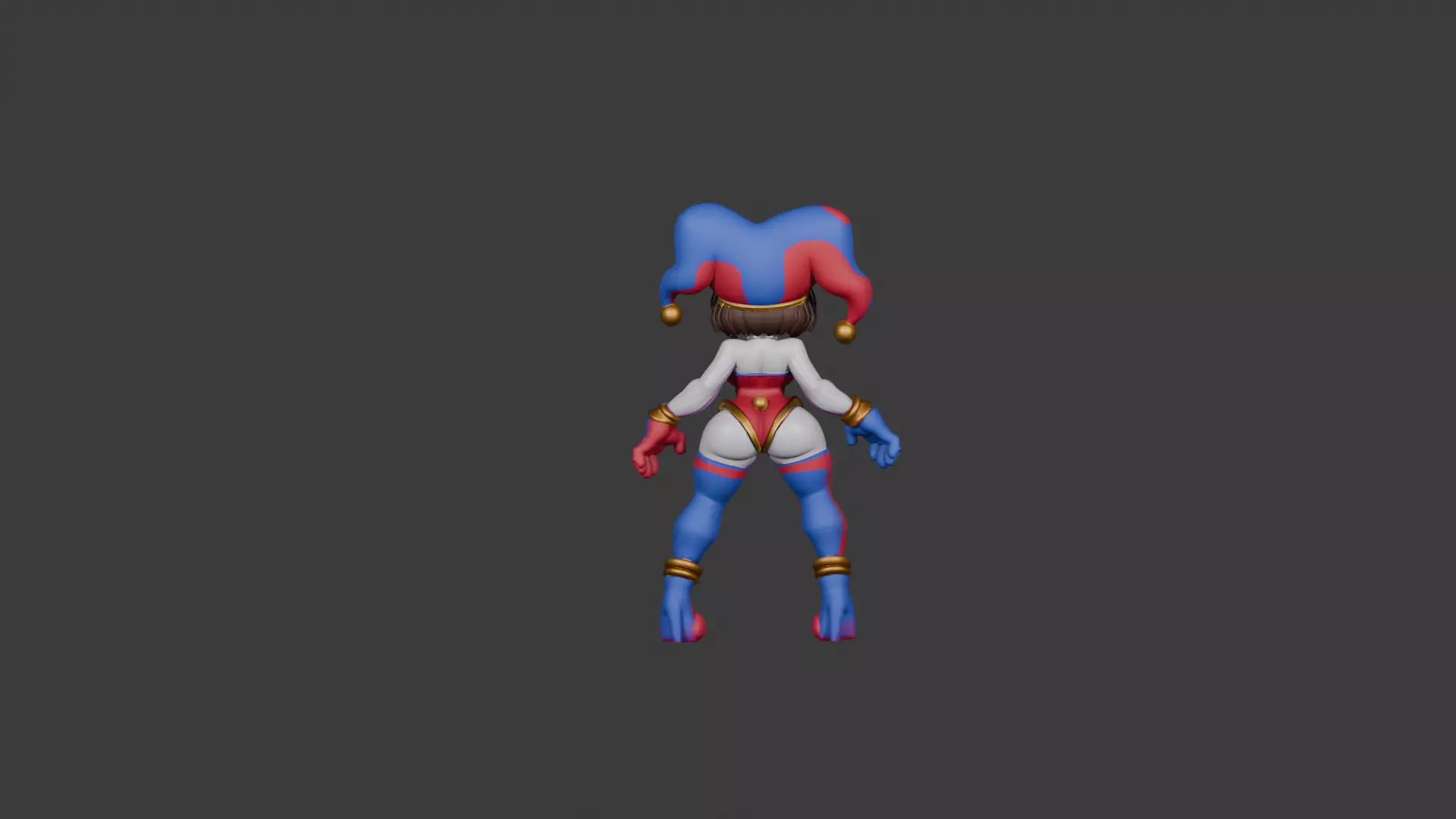 Joker Girl Stylized Clown Themed 3D Character Model 3D model_1