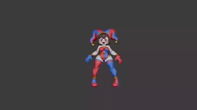 Joker Girl  Stylized Clown Themed 3D Character Model