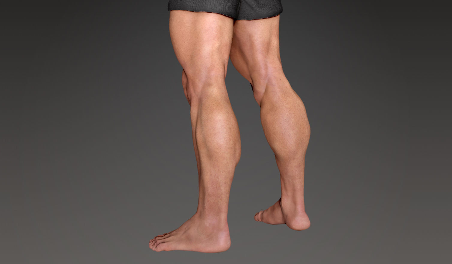 Muscular Male Character Low-poly 3D model_5