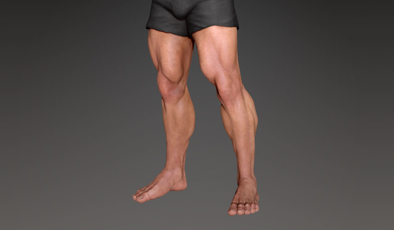 Muscular Male Character Low-poly 3D model_3