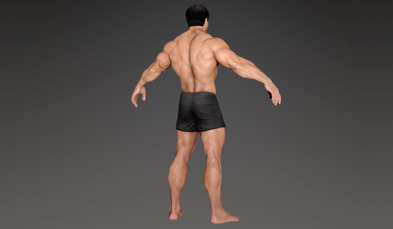 Muscular Male Character Low-poly 3D model_6