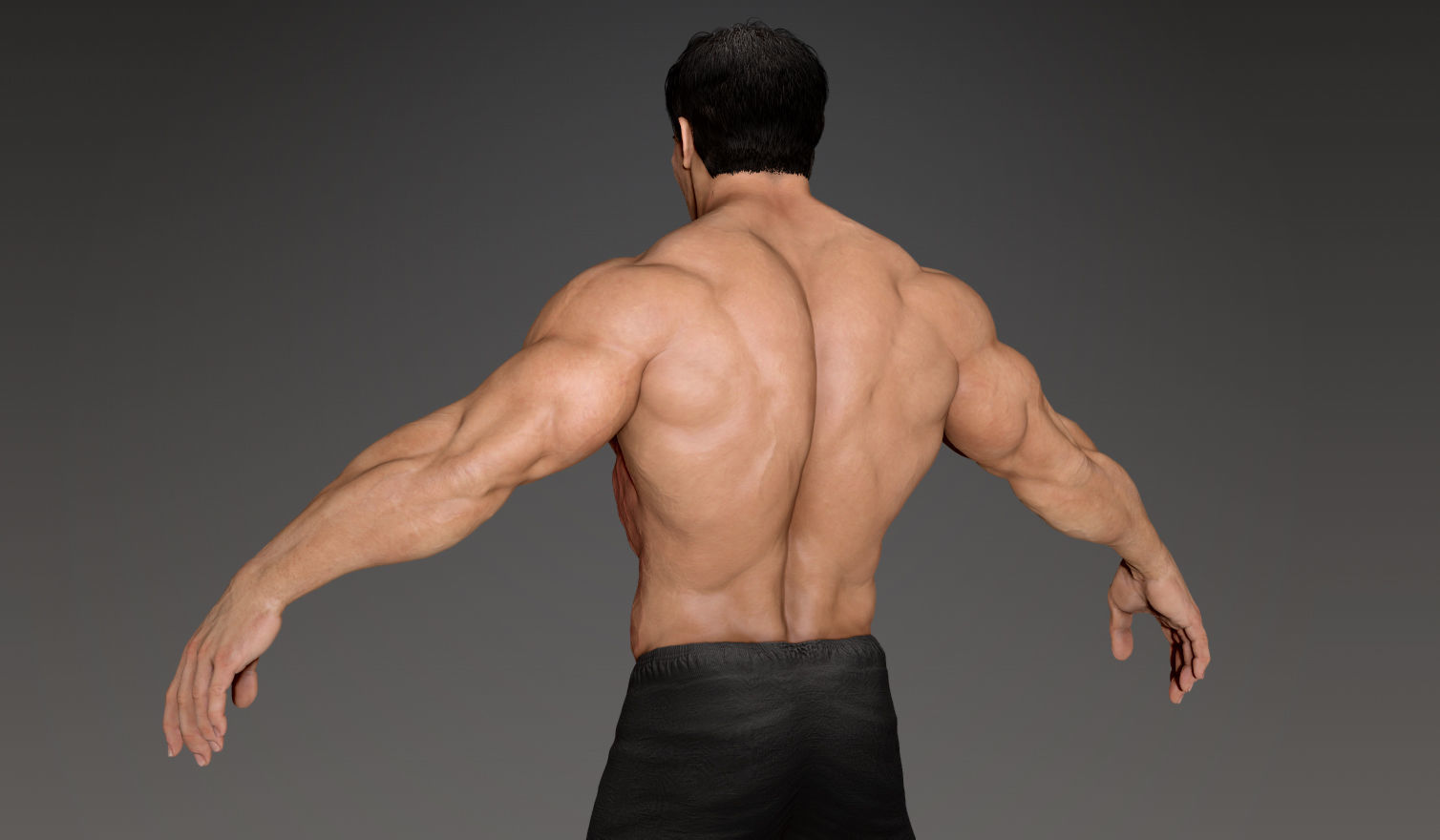 Muscular Male Character Low-poly 3D model_4