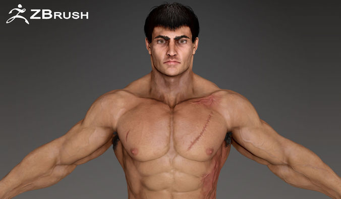 Muscular Male Character Low-poly 3D model