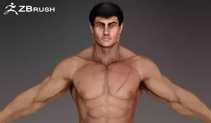 Muscular Male Character Low-poly 3D model