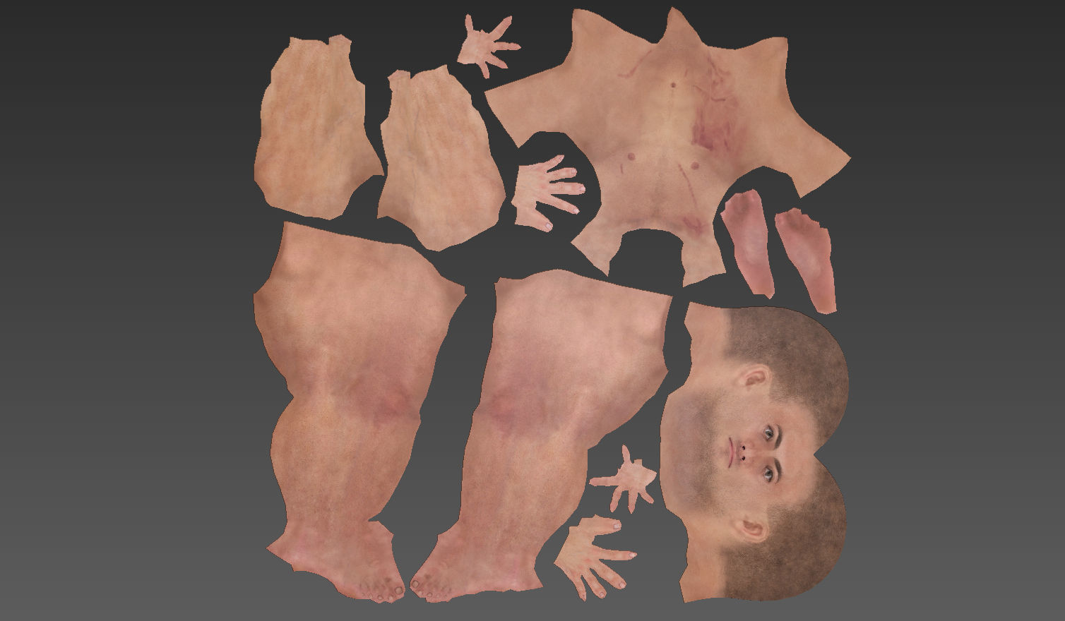 Muscular Male Character Low-poly 3D model_11