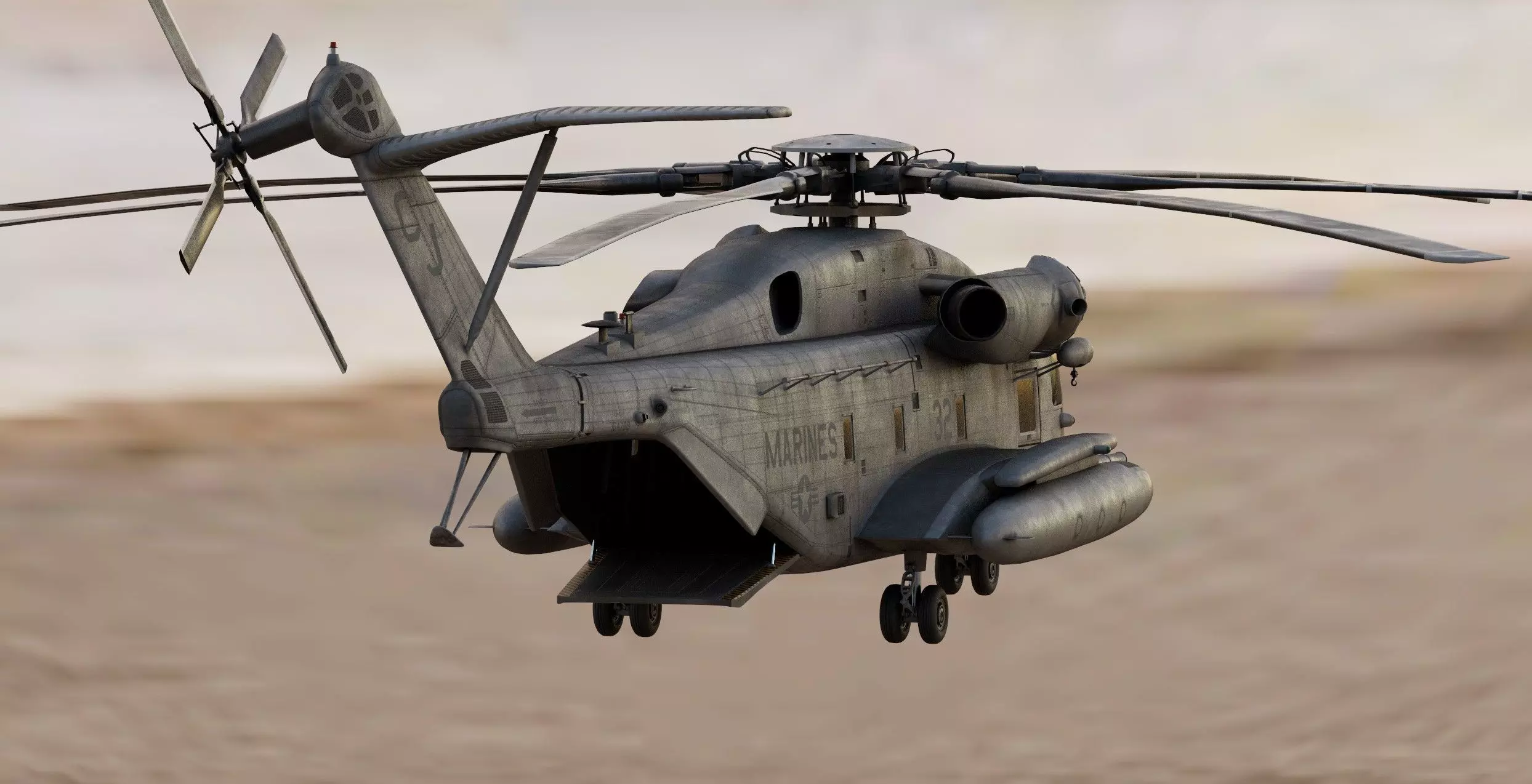 Sikorsky CH-53E Super Stallion Helicopter 3D model_6