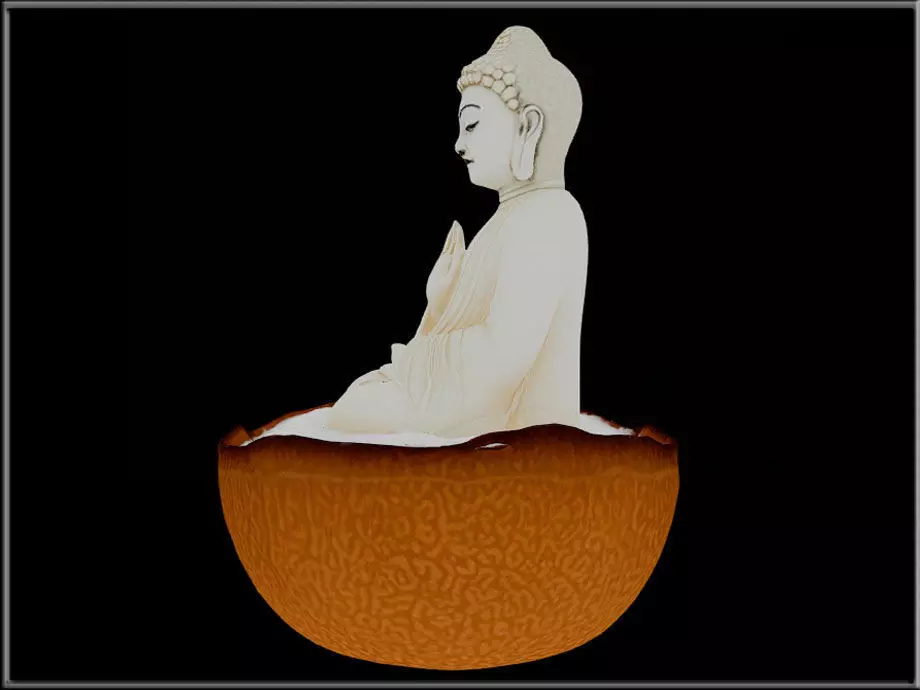 Buddha Meditation Low-poly 3D model_1