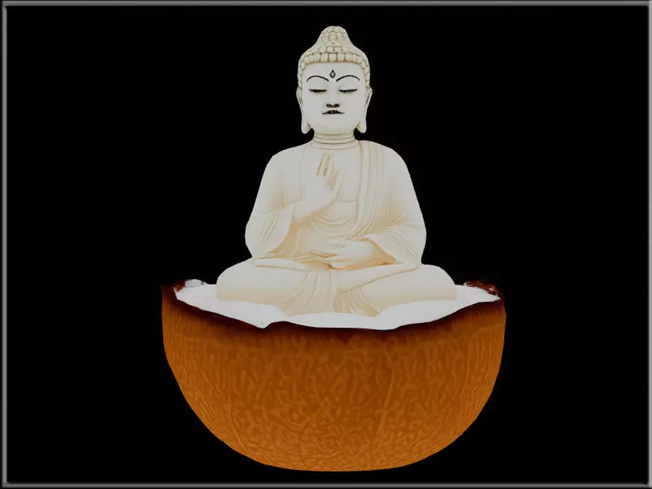 Buddha Meditation Low-poly 3D model_0
